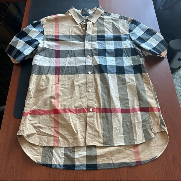 Burberry Authentic Men's Somerton Shirt Archive Check Beige Size XXL